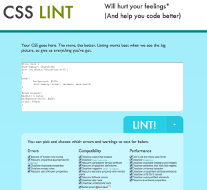 CSS Lint screen shot
